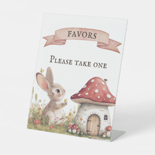 Vintage Bunny Baby Shower Favours Pedestal Sign