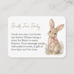 Vintage Bunny Books For Baby Shower Enclosure Card
