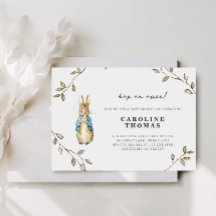 Vintage Bunny Botanical Baby Shower Invitation