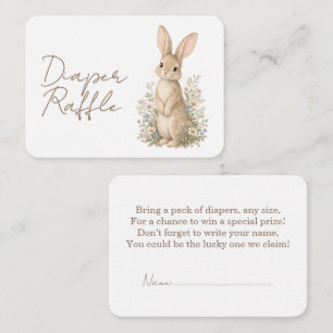 Vintage Bunny Diaper Raffle Baby Shower Enclosure Card