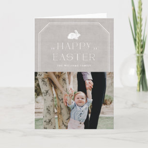 Vintage Bunny Easter Photo Card - Grey
