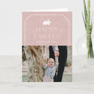 Vintage Bunny Easter Photo Card - Pink