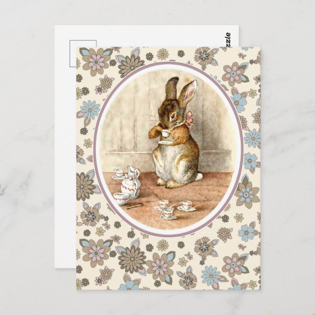 Vintage Bunny. Easter Postcards (Front/Back)
