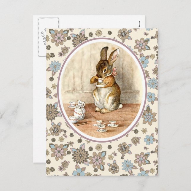 Vintage Bunny. Easter Postcards (Front/Back)