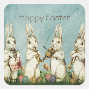 Vintage Bunny Easter  Square Sticker