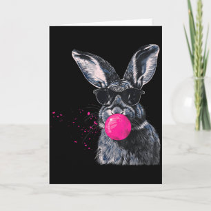 Vintage Bunny Face Sungles Blowing Bubblegum Easte Card