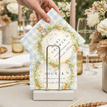 Vintage Bunny Garden Baby Shower Napkin<br><div class="desc">A charming vintage baby shower design featuring a sweet watercolor bunny resting above a delicate spring garden wreath. Soft daisies, greenery, and tiny carrots form a whimsical botanical frame, finished with a gentle ribbon bow and a soft blue gingham background. The storybook illustration style and pastel countryside palette create a...</div>