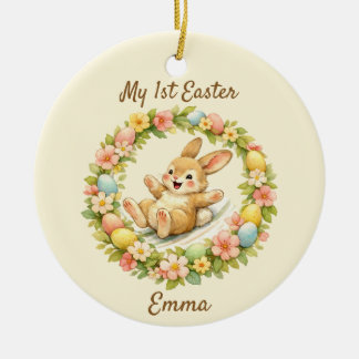 Vintage Bunny My First Easter Ceramic Tree Decoration