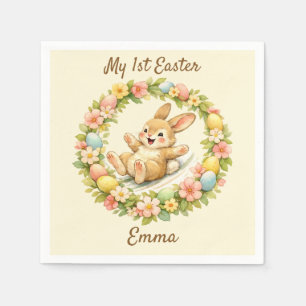 Vintage Bunny My First Easter Napkin
