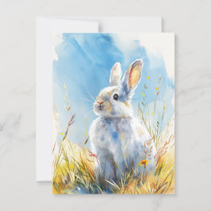 Vintage Bunny Painting Postcard