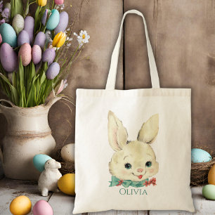 Vintage Bunny Personalised Easter Tote Bag