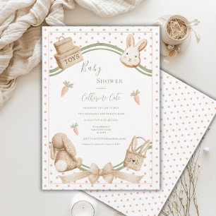 Vintage Bunny Rabbit Baby Showerr Invitation