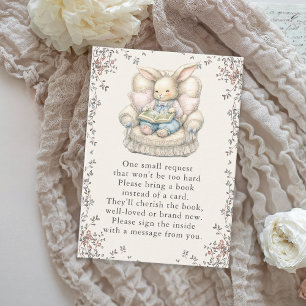 Vintage Bunny Rabbit Books for Baby Enclosure Card