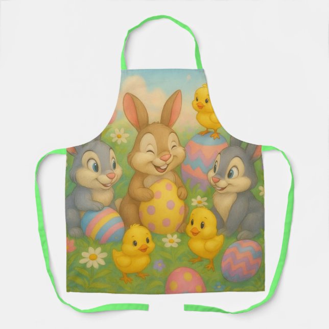 Vintage Bunny/Rabbit Easter Egg/Spring  Apron (Front)