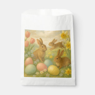 Vintage Bunny/Rabbit Easter Egg/Spring Fleece Favour Bags