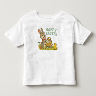 Vintage Bunny/Rabbit Easter Egg/Spring Toddler T-Shirt