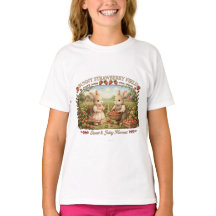 Vintage Bunny Strawberry Field Cottagecore Illustr