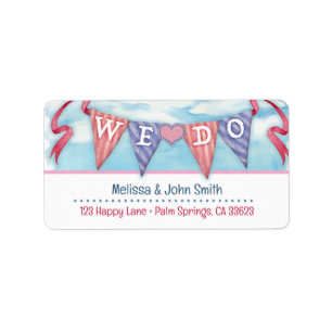 Vintage Bunting Wedding / Shower Label