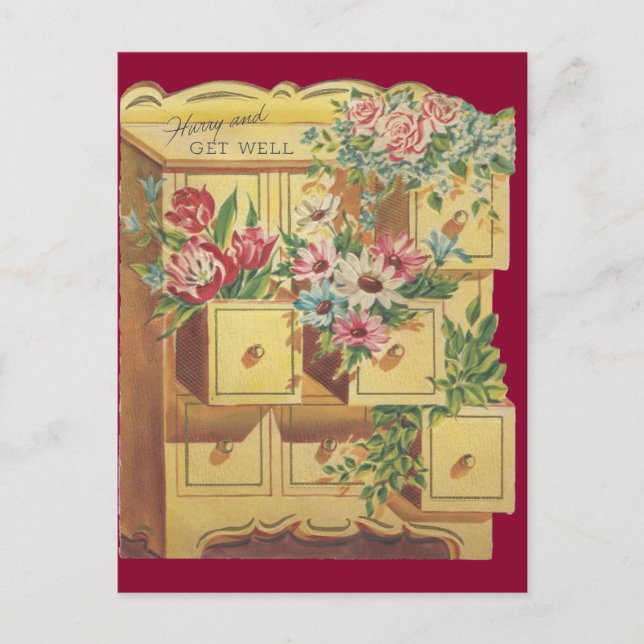 Vintage Bureau Of Get Well Wishes Postcard (Front)