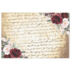 Vintage Burgundy Blush Rose Old Letter Decoupage