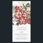 vintage burgundy flowers wedding programs programme<br><div class="desc">vintage fall - burgundy floral wedding program</div>