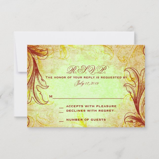Vintage Burgundy Response Cards (Front)