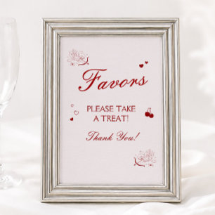 Vintage Burgundy Valentine Bridal Shower Favour Poster