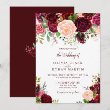 Vintage Burgundy Watercolor Floral