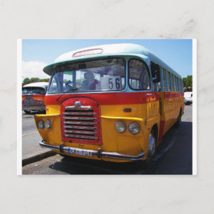 Vintage bus postcard