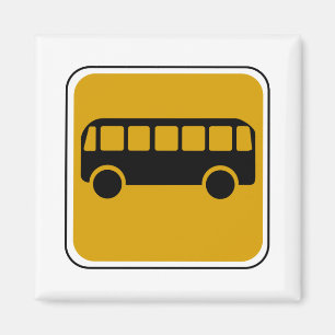 Vintage Bus Road Sign Magnet