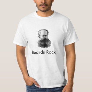 Vintage Bushy Beard, Beards Rock! T-Shirt