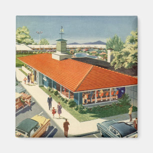Vintage Business, 50s Family Restaurant Diner Magnet