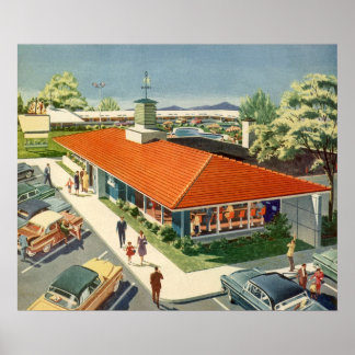 Vintage Business, 50s Family Restaurant Diner Poster