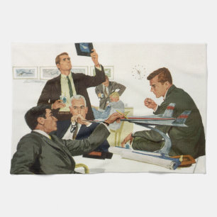 Vintage Business, Airline Executives Meeting Tea Towel
