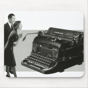 Vintage Business, Antique Office Manual Typewriter Mouse Pad