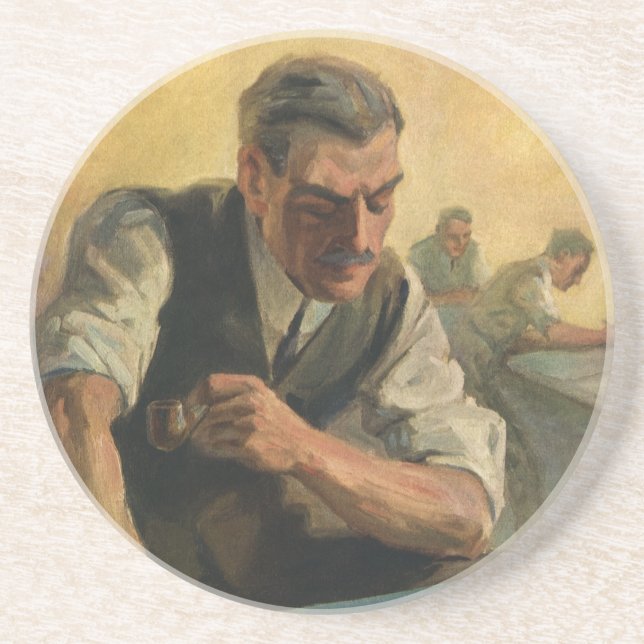 Vintage Business Architect and Building Blueprints Coaster (Front)