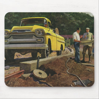 Vintage Business Architect Construction Contractor Mouse Pad