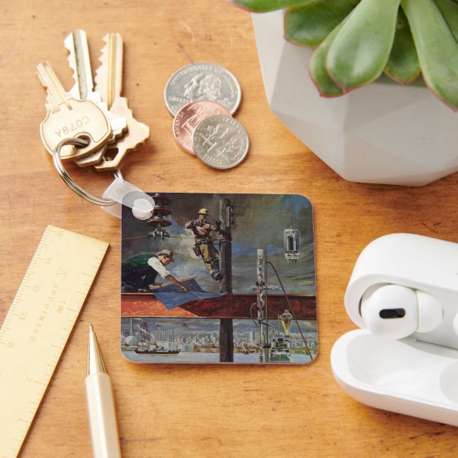 Vintage Business, Architects and Construction Key Ring (Desk)
