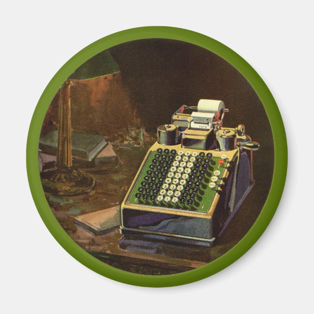 Vintage Business Comptometer Accounting Calculator Magnet (Front)