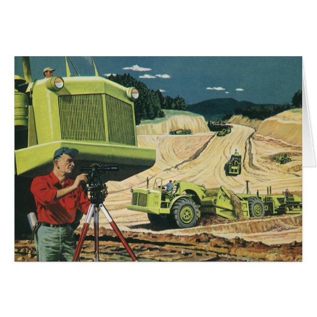 Vintage Business, Construction Site with Surveyor (Front Horizontal)