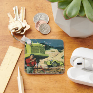 Vintage Business, Construction Site with Surveyor Key Ring