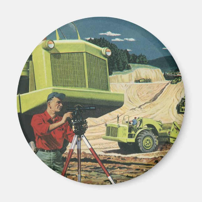 Vintage Business, Construction Site with Surveyor Magnet (Front)