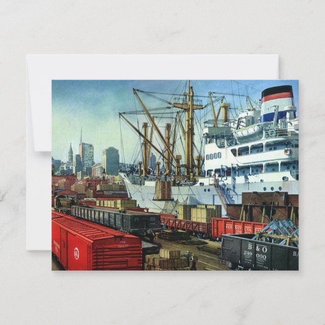 Vintage Business, Docked Cargo Ship Transportation (Front)