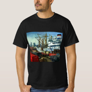 Vintage Business, Docked Cargo Ship Transportation T-Shirt