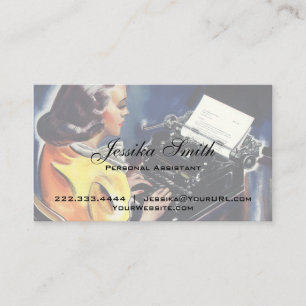 Vintage Business Executive Secretary Typing Letter Card