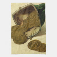 Vintage Business Finance, Gold Coin Money in Purse