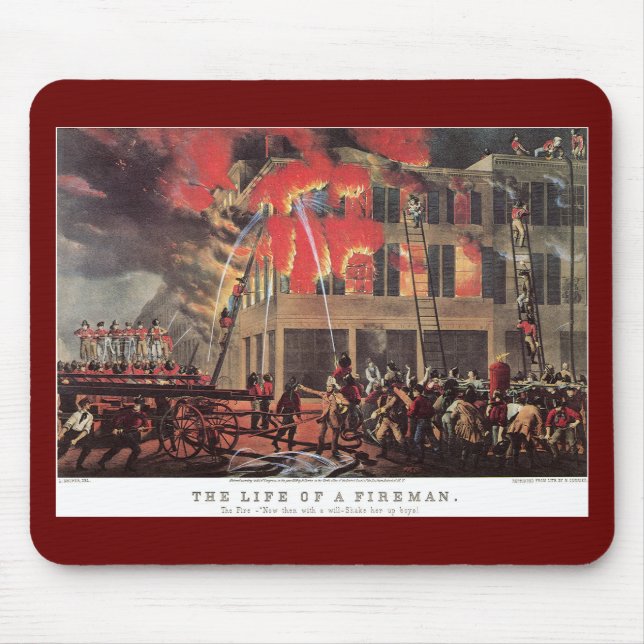 Vintage Business Firemen, Fire Fighters Fireman Mouse Pad (Front)