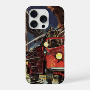 Vintage Business, Firemen Firefighters Fire Trucks iPhone 15 Pro Case