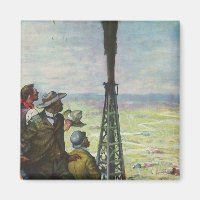 Vintage Business, Gushing Oil Well with Workers