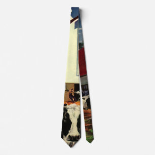 Vintage Business, Holstein Milk Cows on Dairy Farm Tie